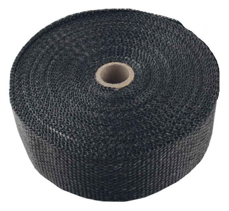 Torque Solution Fiberglass Exhaust Wrap (Black): Universal 2" x 50'
