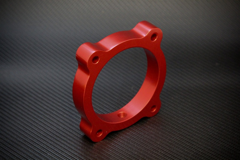 Torque Solution Throttle Body Spacer (Red): Hyundai Genesis V6 3.8L 2013+
