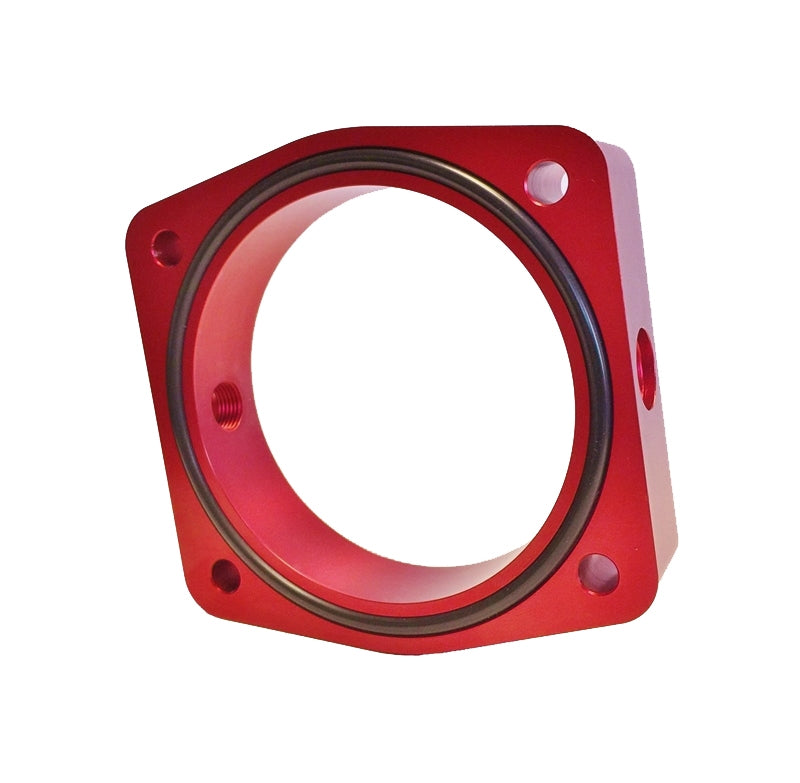 Torque Solution Throttle Body Spacer (Red): Fits Nissan / Infiniti VQ35DE Engine