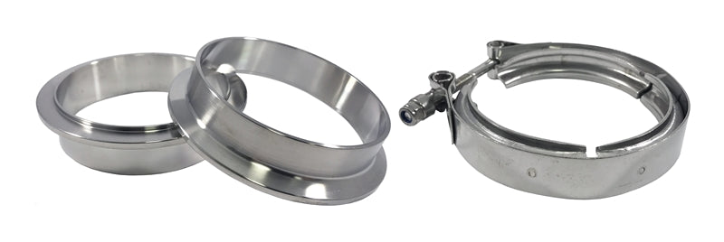 Torque Solution Stainless Steel V-Band Clamp & Flange Kit: 3" (76mm)